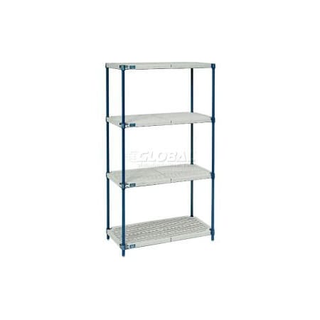 Global Equipment Nexel   , Nexelite reg  , 4 Tier, Vented Plastic Mat Shelving Unit, 48"W x 21"D x 63"H PM21486N